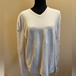 EXPRESS MENS LONG SLEEVE CREAM COLORED SWEATER